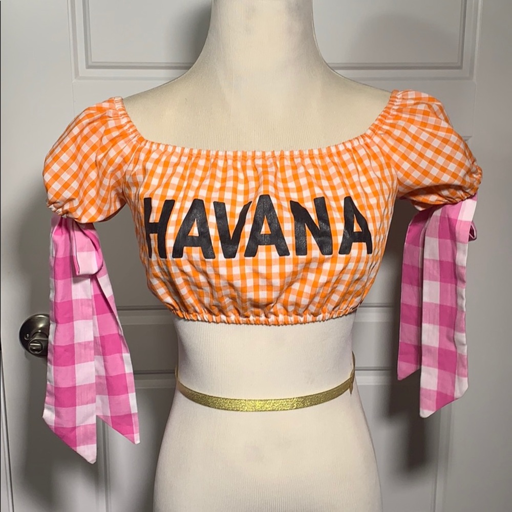 🌺Tropical gingham crop top!🌺